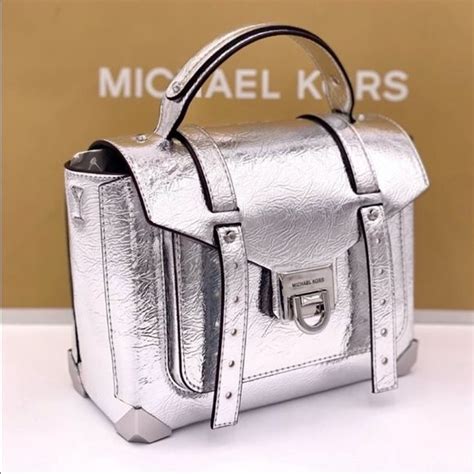 sac michael kors rond|Michael Kors manhattan silver bag.